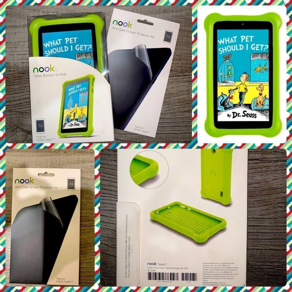 New in Box Nook Tablet Bumper/Case for kids w new screen protector